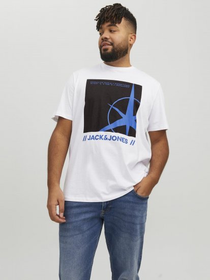Jack & Jones Conrad T-Shirt White - Majice Kratkih Rukava - Muške Majice Kratkih Rukava Veliki Brojevi 