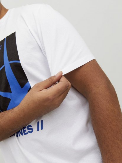 Jack & Jones Conrad T-Shirt White - Majice Kratkih Rukava - Muške Majice Kratkih Rukava Veliki Brojevi 