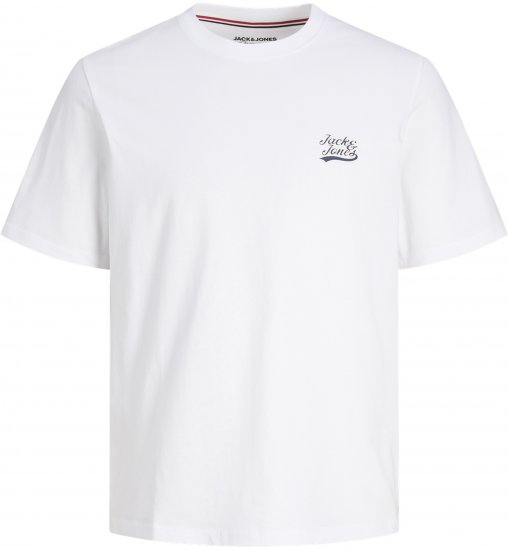 Jack & Jones Trevor T-Shirt White - Majice Kratkih Rukava - Muške Majice Kratkih Rukava Veliki Brojevi 