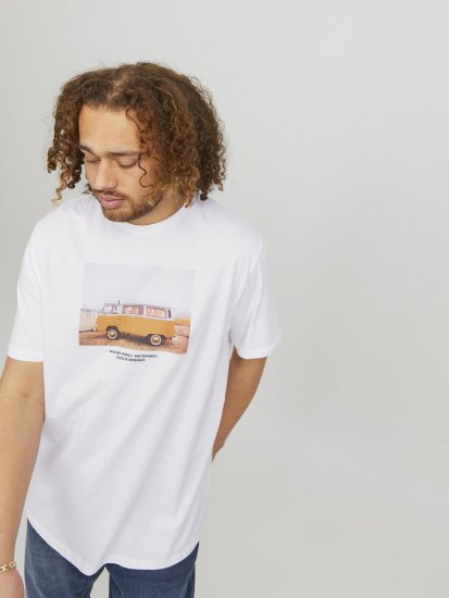 Jack & Jones Copenhagen Photo T-Shirt White - Majice Kratkih Rukava - Muške Majice Kratkih Rukava Veliki Brojevi 