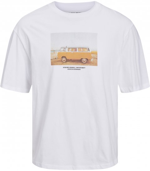 Jack & Jones Copenhagen Photo T-Shirt White - Majice Kratkih Rukava - Muške Majice Kratkih Rukava Veliki Brojevi 