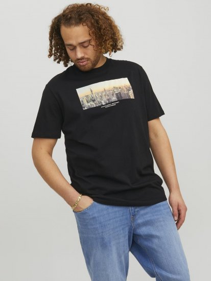 Jack & Jones Copenhagen Photo T-Shirt Black - Majice Kratkih Rukava - Muške Majice Kratkih Rukava Veliki Brojevi 