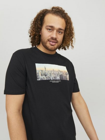 Jack & Jones Copenhagen Photo T-Shirt Black - Majice Kratkih Rukava - Muške Majice Kratkih Rukava Veliki Brojevi 