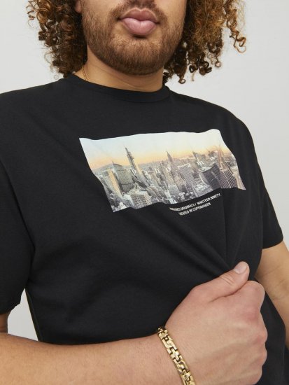 Jack & Jones Copenhagen Photo T-Shirt Black - Majice Kratkih Rukava - Muške Majice Kratkih Rukava Veliki Brojevi 