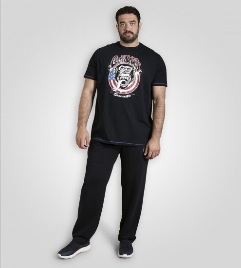 D555 Birkenhead T-Shirt Gas Monkey Garage Navy - Majice Kratkih Rukava - Muške Majice Kratkih Rukava Veliki Brojevi 