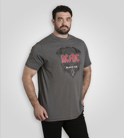 D555 Clydebank T-Shirt Official AC/DC Black Ice Grey - Majice Kratkih Rukava - Muške Majice Kratkih Rukava Veliki Brojevi 
