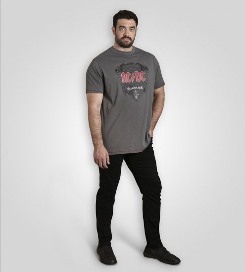 D555 Clydebank T-Shirt Official AC/DC Black Ice Grey - Majice Kratkih Rukava - Muške Majice Kratkih Rukava Veliki Brojevi 