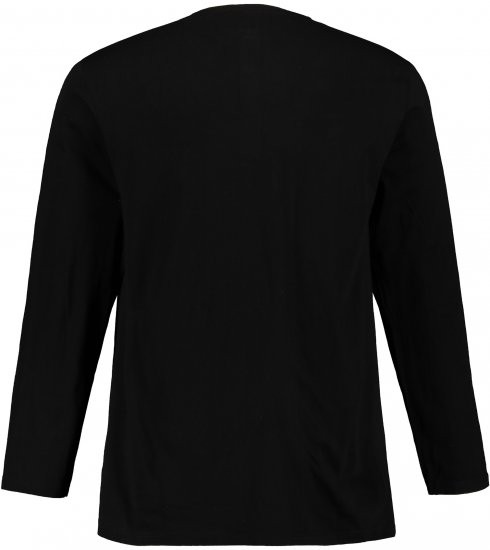 JP1880 Henley T-Shirt Long Sleeve Black TALL - MUŠKA ODJEĆA MT-6XLT - Odjeća za Visoke Muškarce