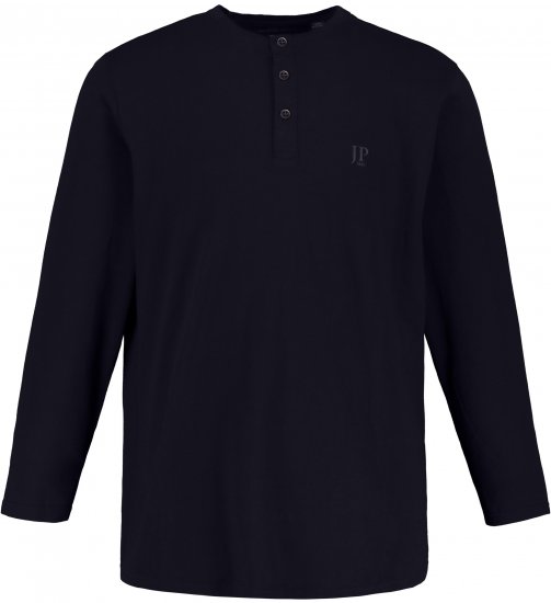 JP1880 Henley T-Shirt Long Sleeve Dark Navy TALL - MUŠKA ODJEĆA MT-6XLT - Odjeća za Visoke Muškarce