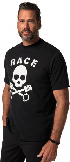 JP1880 T-Shirt Short Sleeve Skull Race Black - Majice Kratkih Rukava - Muške Majice Kratkih Rukava Veliki Brojevi 