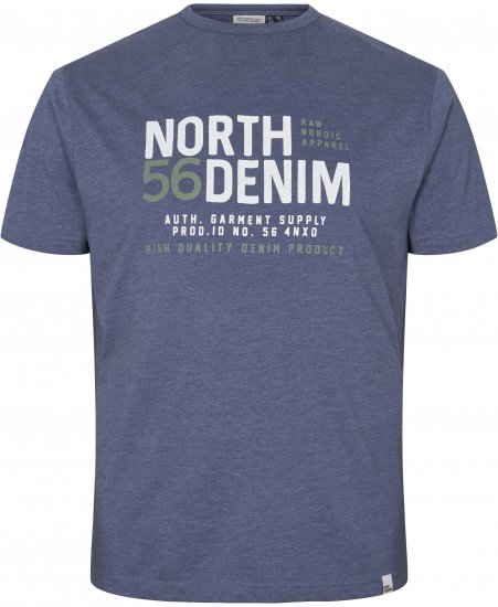 North Latitude Denim Printed T-Shirt Blue Melange TALL - TALL T-shirts - Majice za Visoke Muškarce