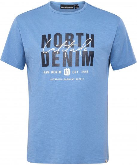 North Latitude Denim Printed Logo T-Shirt Dusty Blue TALL - TALL T-shirts - Majice za Visoke Muškarce