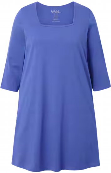Ulla Popken Square Neckline Knit Swing A-line Pocket Tunic Blue Purple - Majice - 