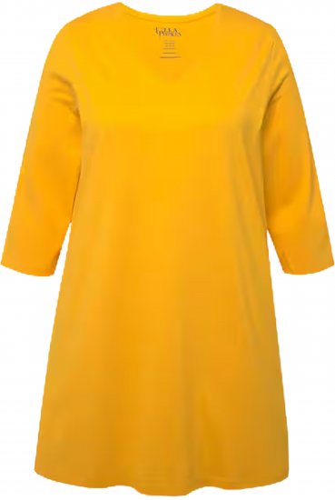 Ulla Popken V-Neck Swing A-line Hem Cotton Knit Tunic Orange - Majice - 
