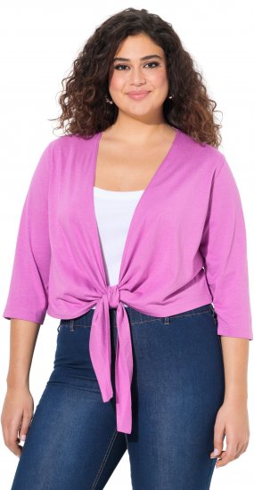 Ulla Popken Versatile Surplice Wrap Tie Hem Bolero Top Cool Pink - Majice - 