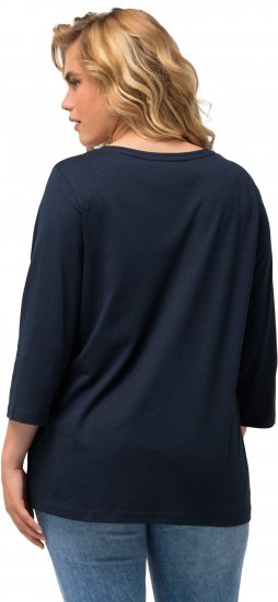 Ulla Popken City Name Graphic Tee Navy - Tiskana majica za žene - 
