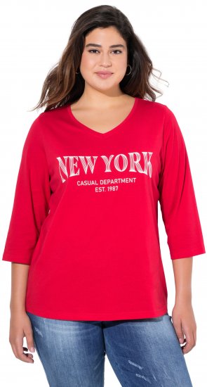 Ulla Popken City Name Graphic Tee Lychee - Tiskana majica za žene - 