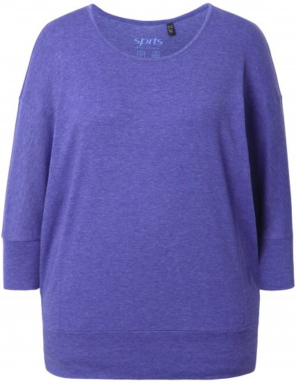 Ulla Popken Quick Drying Batwing Sleeve Tee Blueberry - Tiskana majica za žene - 