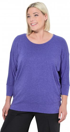 Ulla Popken Quick Drying Batwing Sleeve Tee Blueberry - Tiskana majica za žene - 