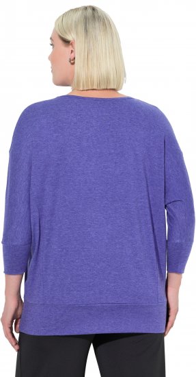 Ulla Popken Quick Drying Batwing Sleeve Tee Blueberry - Tiskana majica za žene - 
