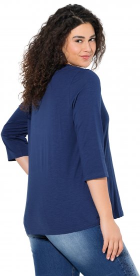 Ulla Popken Rebel 3/4 Sleeve Graphic Tee Ink Blue - Majice - 