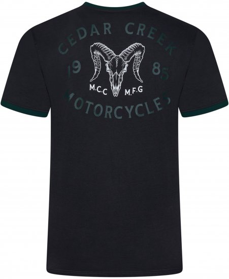 Kam Jeans 5793 Cedar Creek Reverse Print Tee Black - Majice Kratkih Rukava - Muške Majice Kratkih Rukava Veliki Brojevi 