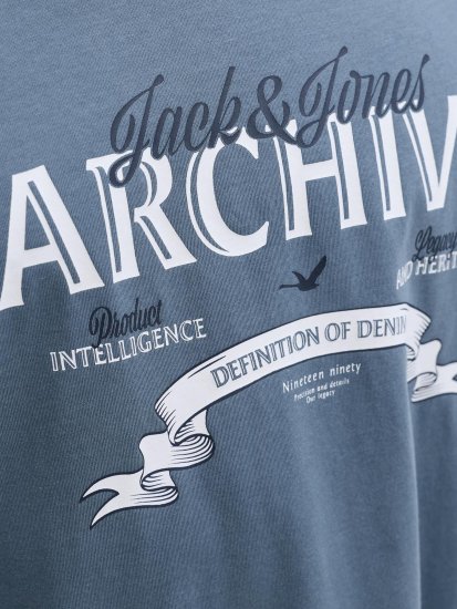 Jack & Jones Dover Denim O-Neck T-Shirt Grey - Majice Kratkih Rukava - Muške Majice Kratkih Rukava Veliki Brojevi 