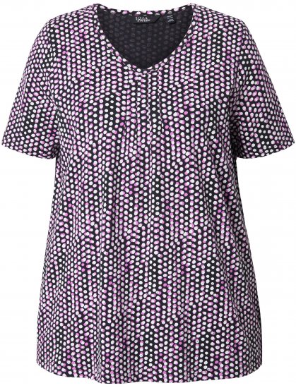 Ulla Popken So Many Dots Tee Light Heather - Tiskana majica za žene - 