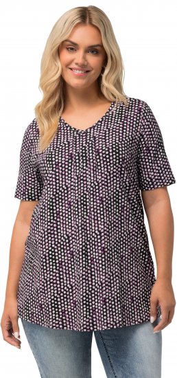 Ulla Popken So Many Dots Tee Light Heather - Tiskana majica za žene - 
