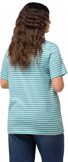 Ulla Popken Palm Tree Embroidered Tee Turquoise Green - Tiskana majica za žene - 