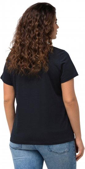 Ulla Popken BISOUS Short Sleeve Graphic Tee Navy Blue - Tiskana majica za žene - 