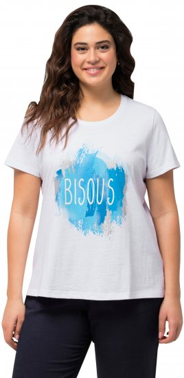 Ulla Popken BISOUS Short Sleeve Graphic Tee Snow White - Tiskana majica za žene - 