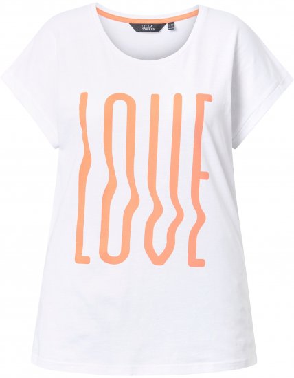 Ulla Popken LOVE Short Sleeve Graphic Tee Snow White - Tiskana majica za žene - 