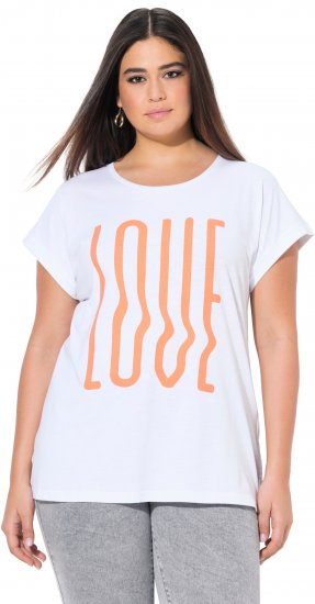 Ulla Popken LOVE Short Sleeve Graphic Tee Snow White - Tiskana majica za žene - 