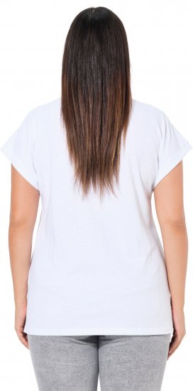 Ulla Popken LOVE Short Sleeve Graphic Tee Snow White - Tiskana majica za žene - 