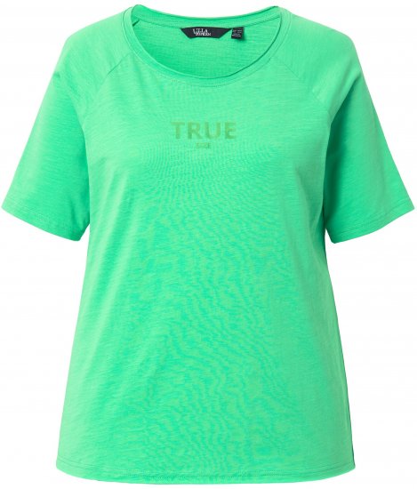Ulla Popken TRUE Lettering Short Sleeve Tee Mint Green - Tiskana majica za žene - 