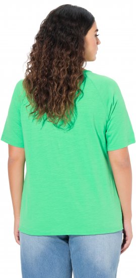 Ulla Popken TRUE Lettering Short Sleeve Tee Mint Green - Tiskana majica za žene - 