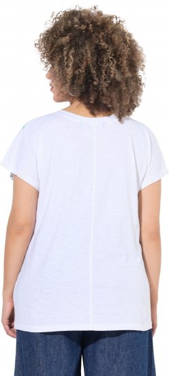 Ulla Popken Cross Stitch Short Sleeve Tee Snow White - Tiskana majica za žene - 