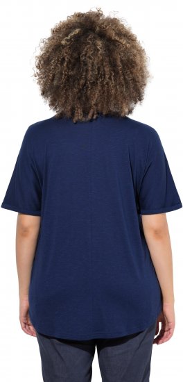 Ulla Popken Marine Print Short Sleeve Tee Ink Blue - Tiskana majica za žene - 