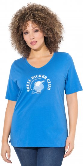 Ulla Popken Shell Picker Club Short Sleeve Graphic Tee Teal Blue - ODJEĆA ZA ŽENE 40-66 - 