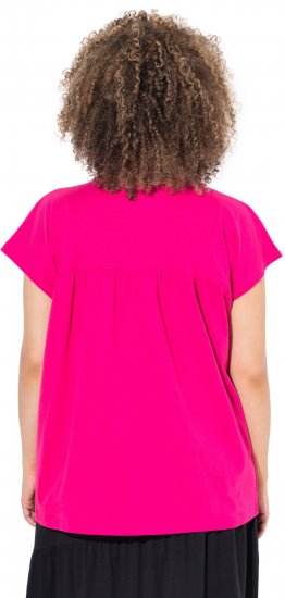 Ulla Popken Free Spirit Butterfly Cap Sleeve Graphic Tee Magenta Pink - Tiskana majica za žene - 