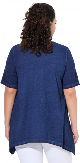 Ulla Popken Sunset Lettering Short Sleeve Graphic Tee Ink Blue - Tiskana majica za žene - 