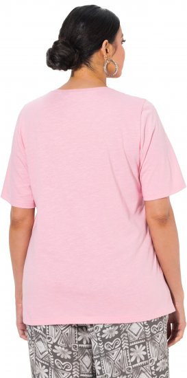 Ulla Popken Cactus Short Sleeve Graphic Tee Pink - Tiskana majica za žene - 