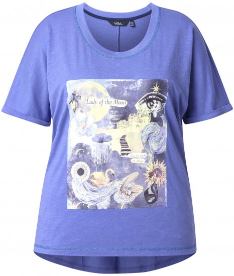 Ulla Popken Lady Of The Moon Short Sleeve Graphic Tee Lavender - Tiskana majica za žene - 
