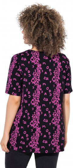 Ulla Popken Letter Print Short Sleeve Tee Magnolia Red - Tiskana majica za žene - 