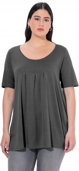 Ulla Popken Essential Front Pleat Tee Graphite Grey - Majice - 