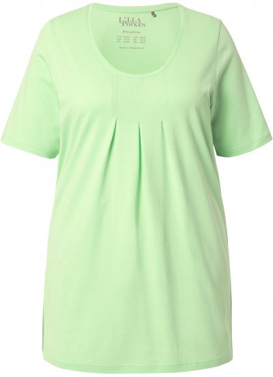 Ulla Popken Essential Front Pleat Tee Light Green - Majice - 