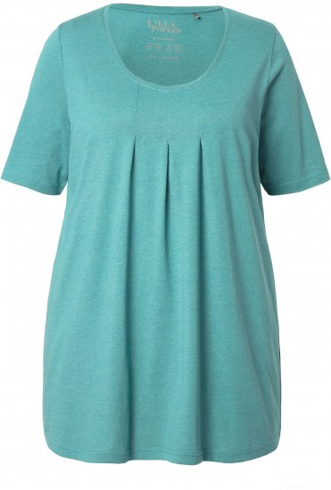 Ulla Popken Essential Front Pleat Tee Green - Majice - 