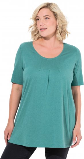 Ulla Popken Essential Front Pleat Tee Green - Majice - 