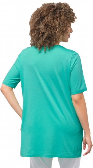 Ulla Popken Essential Front Pleat Tee Turquoise Green - Majice - 